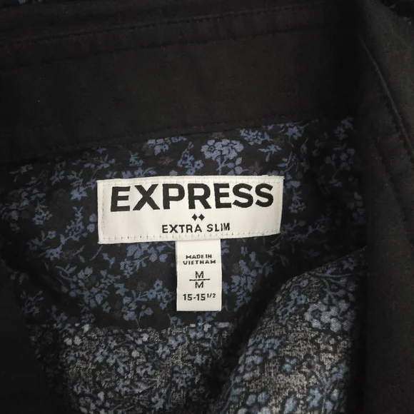 EXPRESS 3 Mens Black and Patterned Button-Up Shirt Bundle - Picture 8 of 13
